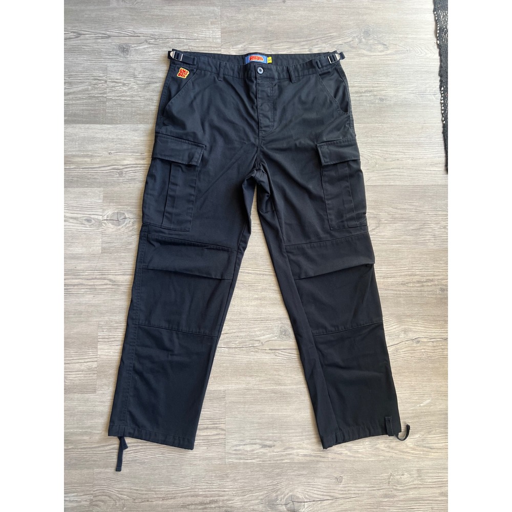 Empyre Men's Adjustable Utility Cargo Pants Loose Fit Black Size 34